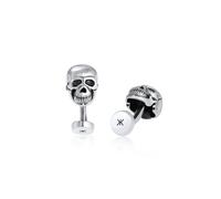 KUZZOI Totenkopf Symbol Oxidiert Massiv Cool 925 Silber OneSize Herren