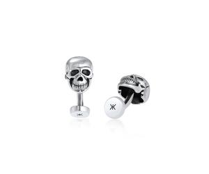 KUZZOI Totenkopf Symbol Oxidiert Massiv Cool 925 Silber OneSize Herren