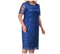 Kwatieh Damen Elegantes Brautmutter Kleid mit Blumenstickerei in Übergröße formelle Abendmode kurzärmeliges Partykleid Kleidung Elegant Sommerkleid Sexy Jumpsuit FüR Hochzeit Blusenkleid