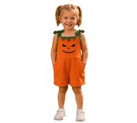 Kwatieh Halloween Kostüme Baby Kürbis Jumpsuit Jungen Kurz Latzhose Ärmellose Kleidung Mädchen Strampler Cord Body Overall Babykleidung mit Verstellbare Träger 12 M-5 Jahre K819