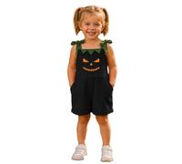 Kwatieh Halloween Kostüme Baby Kürbis Jumpsuit Jungen Kurz Latzhose Ärmellose Kleidung Mädchen Strampler Cord Body Overall Babykleidung mit Verstellbare Träger 12 M-5 Jahre K819