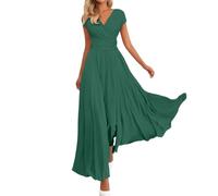 Kwatieh Sommerkleid im Boho-Stil mit V-Ausschnitt taillierter Passform für lässige Festliche Kleider FüR Damen Kleid Sommer Strandkleid GroßE GrößEn Lang Festlich