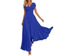 Kwatieh Sommerkleid im Boho-Stil mit V-Ausschnitt taillierter Passform für lässige Festliche Kleider FüR Damen Kleid Sommer Strandkleid GroßE GrößEn Lang Festlich