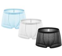 Kwelt Herren Reizvoll Unterwäsche Sexy Boxershorts für Herren mit transparentem Nadelstreifen Atmungsaktive und verführerische Herrenunterwäsche