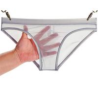 Kwelt Herren Slips Reizvoll Erotik Briefs Shorts Slips Low Rise Mesh Durchsichtig Atmungsaktive Briefs Slips Unterhose Underpants