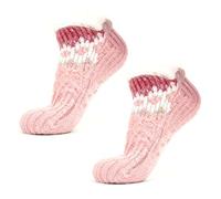 KWJEIULSOQ Dicke Socken Damen Warme Hausschuhe,Rutschfest hausschuhsocken Warmes Neujahrsgeschenk für Liebhaber, Mama 39-42