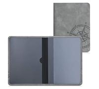 kwmobile Fahrzeugschein Hülle mit Kartenfächern - Kunstleder Tasche italienische Zulassungsbescheinigung - Kompass Vintage Grau