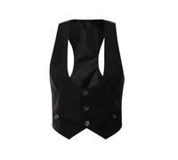 KWTF Gothic Retro Button Down Fit Jacke Weste Solide Ästhetische Vintage Slim Tank Tops Ärmellose Weste im Punk-Stil