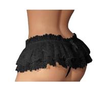 KWTF Sissy Herrenunterwäsche Spitze Rüschen Mini String Rock Crossdress Kostüm Höschen Rock G-String Gay Männer Tanga Bikini Slips