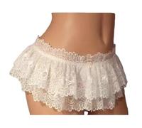 KWTF Sissy Herrenunterwäsche Spitze Rüschen Mini String Rock Crossdress Kostüm Höschen Rock G-String Gay Männer Tanga Bikini Slips