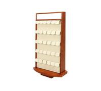 Kx9Lb8d Schmuckaufbewahrung Holz doppelseitige Manuelle Ohrringe Display Rack Schmuck Zähler Große Kapazität Lagerung Fenster Requisiten(Beige)