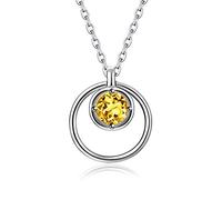 KXQYIKYI Quarz-Heilkristall-Halskette, S925-Silber, eingelegter natürlicher Citrin-Anhänger, Traumfänger-Halskette, Damen-Halskette, Schmuck, Geschenk, Halskette mit Kristall-Punkt-Anhänger