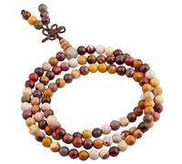 KYEYGWO 108 Gebet Mala Perlen Armband für Damen Herren, 6mm Tibetisch-buddhistischen Heilstein Halskette für Unisex, Mookait