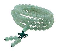 KYEYGWO 108 Gebet Mala Perlen Armband für Damen Herren, 6mm Tibetisch-buddhistischen Heilstein Halskette für Unisex, Grün Aventurine
