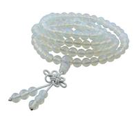 KYEYGWO 108 Gebet Mala Perlen Armband für Damen Herren, 6mm Tibetisch-buddhistischen Heilstein Halskette für Unisex, Opalit