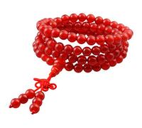 KYEYGWO 108 Gebet Mala Perlen Armband für Damen Herren, 6mm Tibetisch-buddhistischen Heilstein Halskette für Unisex, Karneol