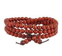 KYEYGWO 108 Natürlich Holz 6mm Mala Perlen Armband für Damen Herren, Meditation Gebet Wickelarmbänder Tibetisch-buddhistischen Stretch-Armbänder Halskette