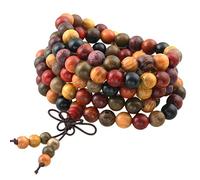 KYEYGWO 108 Natürlich Holz 8mm Mala Perlen Armband für Damen Herren, Meditation Gebet Wickelarmbänder Tibetisch-buddhistischen Stretch-Armbänder Halskette
