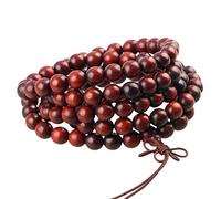 KYEYGWO 108 Natürlich Holz 8mm Mala Perlen Armband für Damen Herren, Meditation Gebet Wickelarmbänder Tibetisch-buddhistischen Stretch-Armbänder Halskette