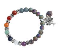 KYEYGWO 8mm Perlen Baum des Lebens Armband,Handgefertigt Natürlicher Edelstein Chakra-Heilung Kristall Elastisches Armband für Frauen
