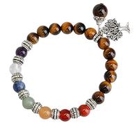 KYEYGWO 8mm Perlen Baum des Lebens Armband,Handgefertigt Natürlicher Edelstein Chakra-Heilung Kristall Elastisches Armband für Frauen