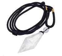 KYEYGWO Bergkristall Doppelte Kristall Punkt Anhänger für Damen und Herren, Verstellbare Doppelspitze Edelstein Halskette Kegel Stein Pendel Chakra Schmuck für Reiki Heilung Dowsing Meditation