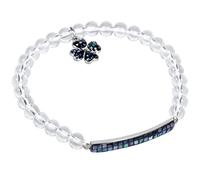KYEYGWO Bergkristall Kleeblatt Kristall Armband für Damen und Herren, 6 mm Stretch Perlenarmband Glücksbringer Stein Armbänder Abalone Muschel Schmuck für Reiki Heilung Yoga, Meditation