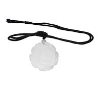 KYEYGWO gravierte Rose Blume Kristall Stein Halskette für Frauen, handgefertigte Energie Edelstein Anhänger mit verstellbaren Kabel 27 Zoll