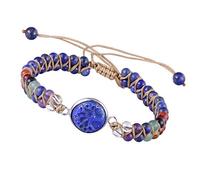 KYEYGWO Lapis Lazuli Kristall Baum des Lebens Armband für Damen und Herren, Einstellbare Doppelt Geflochtenes Armbänder 7 Chakra Stein Perlenarmband Yoga-Armband Edelstein Schmuck
