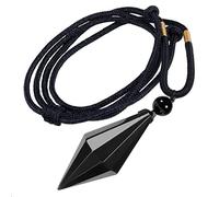 KYEYGWO Obsidian Doppelte Kristall Punkt Anhänger für Damen und Herren, Verstellbare Doppelspitze Edelstein Halskette Kegel Stein Pendel Chakra Schmuck für Reiki Heilung Dowsing Meditation