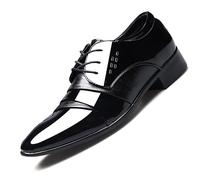 KYOESCAI Anzugschuhe Herren Business Schuhe Klassischer Schnürschuhe Glattleder Derby Oxford Hochzeit Schuhe,Schwarz,38 EU