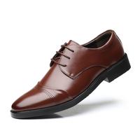 KYOESCAI Anzugschuhe Herren Hochzeitsschuhe Business Oxford Derby Schuhe Brogues Klassischer Schnürschuh,Braun,37 EU