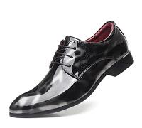 KYOESCAI Anzugschuhe Herren Klassischer Business Derby Oxford Hochzeit Brogue Schuhe Glattleder Lederschuhe Schnürschuh,Schwarz,39 EU