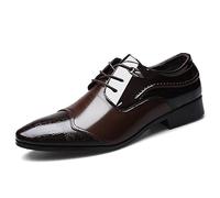 KYOESCAI Anzugschuhe Herren Klassischer Schwarz Business Schuhe Derby Oxford Hochzeit Schuhe Schnürschuhe,Braun,48 EU