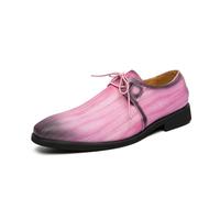 KYOESCAI Anzugschuhe Herren Schnürhalbschuhe Klassischer Business Derby Oxford Hochzeit Schuhe,Rosa,39 EU