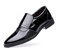 KYOESCAI Herren Anzugschuhe Glattleder Lederschuhe Klassischer Business Derby Oxford Hochzeit Schuhe Für Herren,Schwarz,38 EU