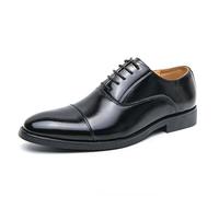 KYOESCAI Herren Anzugschuhe Hochzeitsschuh Klassischer Business Derby Oxford Schuhe Schnürhalbschuhe,Schwarz,44 EU