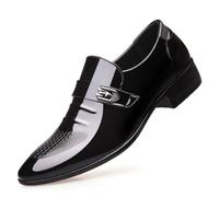 KYOESCAI Herren Anzugschuhe Klassische Mokassins Komfort Wanderschuhe Freizeitschuhe,Schwarz,42 EU