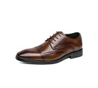 KYOESCAI Herren Anzugschuhe Klassischer Business Derby Oxford Hochzeit Brogue Schuhe Schwarz Schnürschuh,Braun,39 EU