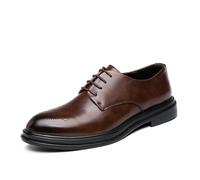 KYOESCAI Herren Anzugschuhe Klassischer Business Derby Oxford Hochzeit Brogue Schuhe Schwarz Schnürschuh,Braun,38 EU