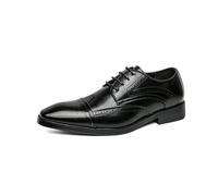 KYOESCAI Herren Anzugschuhe Klassischer Business Derby Oxford Hochzeit Brogue Schuhe Schwarz Schnürschuh,Schwarz,46 EU