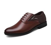 KYOESCAI Herren Anzugschuhe Klassischer Business Derby Oxford Hochzeit Schuhe Patchwork Schnürschuh,Braun,41 EU