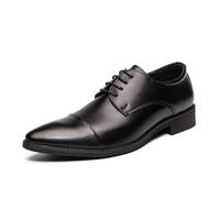 KYOESCAI Herren Anzugschuhe Klassischer Schnürhalbschuhe Formelle Businessschuhe Derby Oxfordschuhe,Schwarz,41 EU