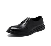 KYOESCAI Herren Anzugschuhe Schnürhalbschuhe Derby Oxfords Klassischer Businessschuhe Formale Hochzeitsschuhe,Schwarz,45 EU