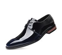 KYOESCAI Herren Anzugschuhe Schnürhalbschuhe Klassischer Business Derby Oxford Hochzeit Schuhe Schnürschuh,Blau,43 EU