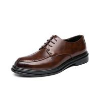 KYOESCAI Herren Anzugschuhe Schnürhalbschuhe Klassischer Formale Business Derby Hochzeit Schuhe,Braun,40 EU