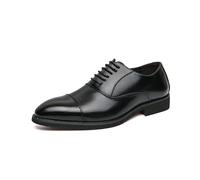 KYOESCAI Herren Schwarz Anzugschuhe Schnürhalbschuhe Klassischer Business Derby Oxford Hochzeit Schuhe Schnürschuh,Schwarz,43 EU