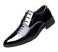 KYOESCAI Herren Schwarz Anzugschuhe Schnürhalbschuhe Klassischer Business Derby Oxford Hochzeit Schuhe,Schwarz,40 EU