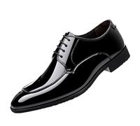 KYOESCAI Lederschuhe Herren Anzugschuhe Klassischer Business Oxford Schuhe Derby Hochzeit Schuhe,Schwarz,43 EU