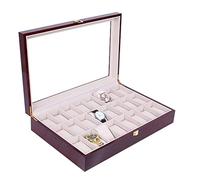 KYUSAR Uhrenbox Uhrenkasten Uhrenbox Mit 24 Fächern Uhrenbox Uhrenbox Uhrenbox Uhrenbox Aus Holz Uhren Aufbewahrungsbox